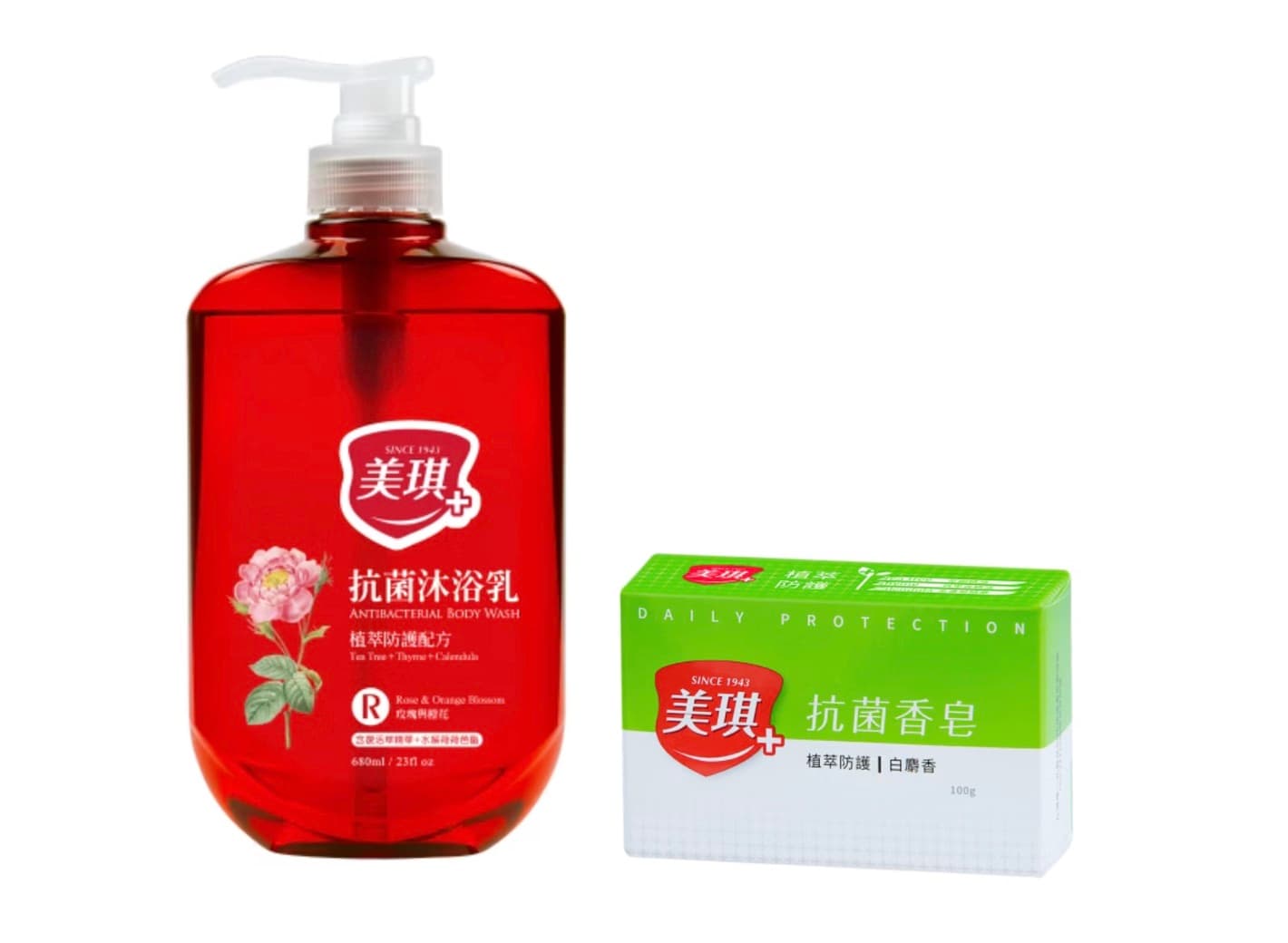 美琪抗菌沐浴乳與抗菌香皂試用品組合